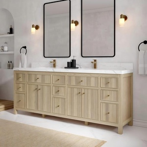 Mobile <span class=keywords><strong>Bagno</strong></span> Cavio di Lusso Personalizzato, Moderno con Cassetti Scanalati, Ampio Spazio di Archiviazione in Legno - Product Image 5