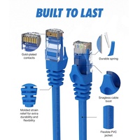 24Awg Kabel Tambal Jaringan Ethernet, Kabel Tembaga Amp Ftp Stp Cat6E Rj45 Kabel Lan Utp Cat6 Terlindung 0.2M 1M 3M 50Cm 300M 305M