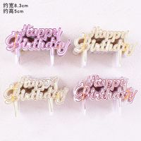 Großhandel 100 Stück Set Cupcake-Topper Großhandel Mini Plastik Happy Birthday Cupcake-Topper Kuchen-Dekorationszubehör