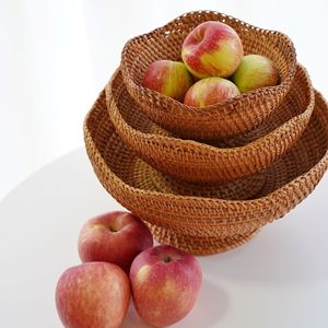 K&B Home Vietnam Panier à fruits en rotin tressé à la main, panier de rangement original pour le salon - Product Image 6