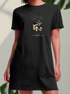 Vestido Casual Deportivo para Mujer, con Estampado Gráfico, Cintura Elástica, Transpirable, Cuello Redondo y Manga Corta - Product Image 4