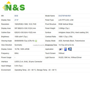 แผงหน้าจอ LCD ขนาด27 "1920*1080แบบ FHD IPS สำหรับ DV270FHM-R01อุปกรณ์ควบคุมในอุตสาหกรรม - Product Image 3