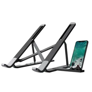 Harga Pabrik Dudukan Notebook ABS Silikon Anti Slip Tinggi Dapat Dilipat Laptop Berdiri dengan Dudukan Telepon