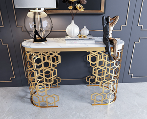 Mesas <span class=keywords><strong>de</strong></span> consola para muebles <span class=keywords><strong>de</strong></span> sala <span class=keywords><strong>de</strong></span> estar, mesas <span class=keywords><strong>de</strong></span> consola superiores <span class=keywords><strong>de</strong></span> mármol <span class=keywords><strong>de</strong></span> acero inoxidable dorado <span class=keywords><strong>de</strong></span> lujo, mesa auxiliar <span class=keywords><strong>de</strong></span> entrada - Product Image 5
