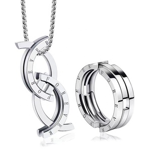 Nuova moda in acciaio inox Kissing Fish Ring da uomo Hip Hop moda trasformabile accessorio collana - Product Image 2