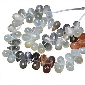 Natural Multi Color Moonstone Teardrop Cut <b>Large</b> Loose <b>Beads</b> Gemstones Gopika Third Party Certified Wholesale Fine Gems - Product Image 1