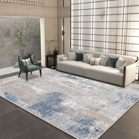 Tapis de salon antidérapant en polyester, style géométrique abstrait simple, grande taille, tapis de chambre doux, facile à nettoyer, lavable