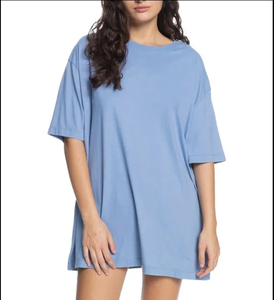 T-shirt Lunga Oversize da Donna con Spalle Cadenti, Vestibilità Ampia, Estiva, Eco-Friendly, Traspirante, in Maglia Compressa 100% Cotone ad Asciugatura Rapida - Product Image 1