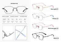 Monture de lunettes en titane pur anti-lumière bleue avec verres transparents, monture complète, personnalisable OEM/ODM, pour lunettes de vue myopie