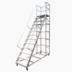 Trọng Lượng Nhẹ Di Động Stepladder Kim Loại Thép An Toàn 1.5M 6 Bước Thang Cho Kho