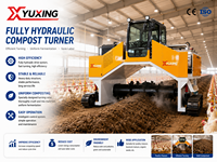 Retourneur de compost sur chenilles à commande hydraulique, machine intelligente de compostage du fumier pour atelier de fermentation autonome