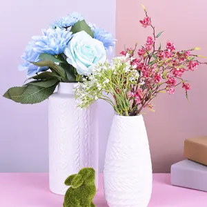 Mesa de cerâmica branca e porcelana, vasos de flores nórdicos para decoração de casa, quarto