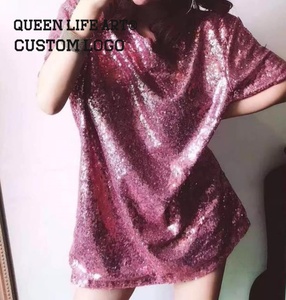 Nhà Sản Xuất Bán Buôn Tùy Chỉnh Của Phụ Nữ Cô Gái Giản Dị Sequin Tops Tùy Chỉnh St.Patrick S Ngày Áo Thun Sequin Top Đen Sequin Top - Product Image 5