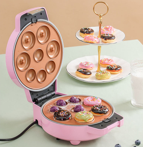 850W Gaufrier rond simple machine à collation détachable gaufrier crêpière mini donut gaufrier avec 9 assiettes - Product Image 1