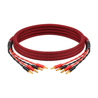 Câble de haut-parleur HiFi en cuivre pur plaqué or, prise Y, prise banane, 6N OFC, PVC pour amplificateur de puissance, connexion de moniteur, microphone