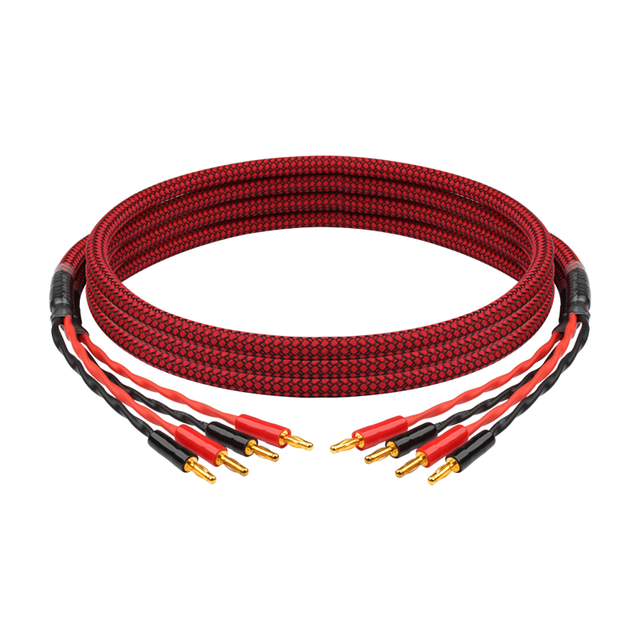 HiFi Pure Copper Gold Plated Y Plug Banana Plug 6N OFC Speaker Cable PVC for Power Amplifier Monitor Connection Microphone