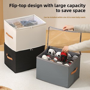 กล่องเก็บของแบบพับได้ขนาดใหญ่ ผ้าอ๊อกซ์ฟอร์ด กันฝุ่น ดีไซน์เรียบง่าย ทันสมัย สีพื้น พร้อมหูหิ้ว พับเก็บได้ ประหยัดพื้นที่ - Product Image 5