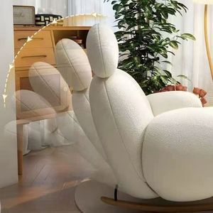 Sillón Reclinable <span class=keywords><strong>de</strong></span> Salón <span class=keywords><strong>de</strong></span> Hotel <span class=keywords><strong>de</strong></span> Lujo Moderno Nórdico con Lana <span class=keywords><strong>de</strong></span> Cordero y Patas <span class=keywords><strong>de</strong></span> Madera - Product Image 3