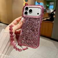 Coque de téléphone en époxy scintillante 3 en 1 pour iPhone 18 Pro Max, étui de protection hybride antichoc en TPU+PC pour filles et femmes