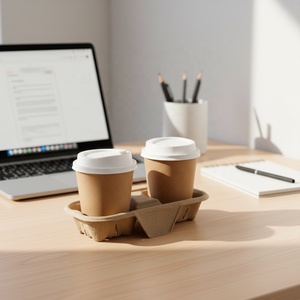 Vasos de Café Desechables de Cartón Blanco Reciclable de Doble Pared con Aislamiento, de 8, 10, 12, 16, 20 y 22 Onzas, con Tapas, de Sunshine Custom Wholesale - Product Image 1