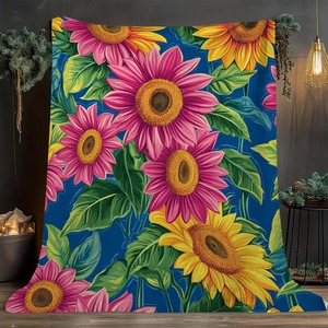 Manta de Franela con Estampado de Girasoles, Rectangular, Cálida y Acogedora para Cama, Sofá, Decoración del Hogar, Estilo Moderno, Uso en las Cuatro Estaciones - Product Image 5