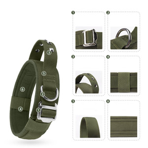 Fabriek Custom Design Mode Hoge Kwaliteit Klinknagel Studs Handvat Snelle Release Gewatteerde <span class=keywords><strong>Eva</strong></span> Webbing Tactische Dierenriem Hond Halsbanden - Product Image 3