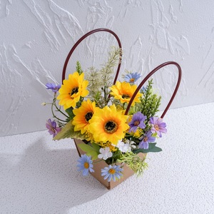 Décoration murale en panier de marguerites artificielles CallaFloral, tissu tissé en plastique, décoration de mariage à domicile CF01466 - Product Image 3