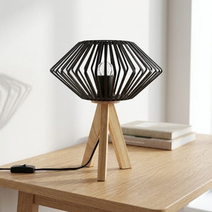 Lampe <span class=keywords><strong>de</strong></span> table moderne vintage en bois et métal avec fil <span class=keywords><strong>de</strong></span> <span class=keywords><strong>fer</strong></span>, 220V LED, pour <span class=keywords><strong>la</strong></span> décoration <span class=keywords><strong>de</strong></span> <span class=keywords><strong>la</strong></span> maison, idéale pour les restaurants et bars - Product Image 1