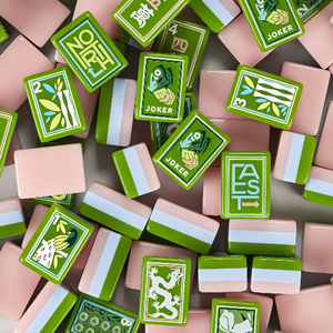 Custom Eco-friendly Durable Hand-painted <b>Pink</b> Luxury Modern Portable Melamine 160-Piece Set Entertainment Stock American Mahjong - Product Image 1