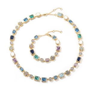 Uwin 2026 Nuova Collezione Collana con Motivo a Croce in Zirconia Cubica Blu Baby Multi-Taglio Placcata in Oro Bianco 18K - Product Image 5