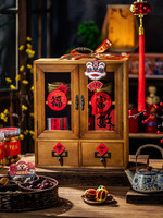 Caja de Regalo de Joyería de Madera de Lujo Personalizada con Cajones para el Año Nuevo Chino, Embalaje Rojo y Dorado, Venta al por Mayor para Pequeñas Empresas