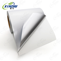 Rouleau Jumbo 50 microns Film PET Adhésif Thermofusible Simple Face Argent Mat Acrylique Amovible Imperméable pour Étiquettes