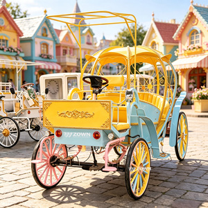 Nouvelle Conception Carrosse Citrouille de Contes de Fées Chariot à Chevaux Artisanat Fait Main pour Décoration de Mariage et Accessoire d'Exposition - Product Image 1