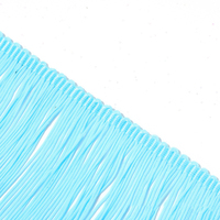 Frange en nylon à double fil épaissie de 20 cm (8 pouces) bicolore, douce, en chaînette, pour costumes de danse latine - Vente en gros