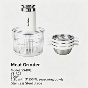 <span class=keywords><strong>Picadora</strong></span> de Carne Eléctrica de 1.2L con 3 Recipientes para Condimentos, Cortador de Ajo Multiusos, Mezclador de Masa, Carcasa de Vidrio, Accesorios de Cocina - Product Image 1