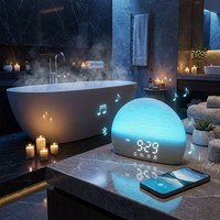 Réveil avec machine à bruit blanc pour le sommeil des bébés, système de lumière de réveil, 30 sons haute fidélité, haut-parleur Bluetooth RGB, OEM ODM personnalisé
