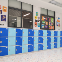 Loker Sekolah Toppla Smart White ABS Plastik Metal 9 Kompartemen Elektronik Tahan Air Ramah Lingkungan Perakitan Mudah
