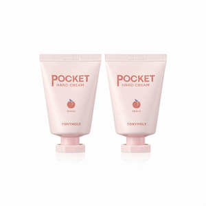 Tony Moly crema tascabile per le mani sapore di pesca 2ea confezione da 30ml sbiancante nutriente acido ialuronico fragola alle erbe - Product Image 1