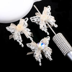 2025 nouveauté haute qualité 3D papillon pendentif paillettes strass bricolage téléphone portable porte-clés collier alliage métal perles - Product Image 1