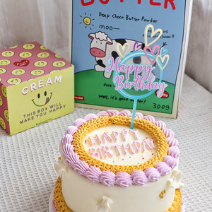 ท็อปเปอร์เค้กอะคริลิกรูปหัวใจ น้ำผึ้งและความหวาน สุขสันต์วันเกิด สำหรับตกแต่งงานปาร์ตี้ - Product Image 2