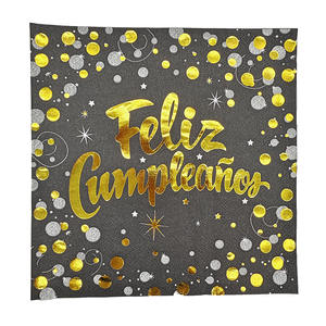 Serviettes <span class=keywords><strong>en</strong></span> <span class=keywords><strong>papier</strong></span> exquises <span class=keywords><strong>en</strong></span> pâte de bois vierge, couleur or/argent, motif mexicain bronzé, pour fêtes d'<span class=keywords><strong>anniversaire</strong></span>, de remise de diplôme et Noël - Product Image 3