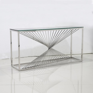 Glass French Metal <strong>Legs</strong> Gold <strong>Console</strong> <strong>Table</strong> - Product Image 4