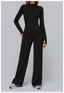 Vêtements de sport pour femmes OEM, vestes de sport, vêtements de gym, vêtements de yoga, leggings évasés de course à pied, pantalons de yoga, ensembles de fitness pour femmes - Product Image 5
