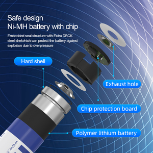 Baterai Lithium Isi Ulang XTAR Bersertifikasi CE, Pabrikan Asli OEM, Pila AA 1.5V Li-ion 3300mWh 2000mAh - Product Image 2
