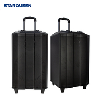 STARQUEEN Nouvelle Arrivée Enceinte Trolley Bluetooth Rechargeable Portable pour Fêtes en Extérieur en Bois
