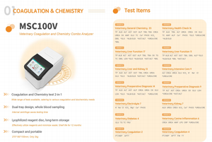 Équipement de diagnostic vétérinaire compact et portable MSC100V, analyseur 2-en-1 de coagulation et de chimie - Product Image 4