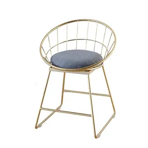 диванные подушки барные стулья Suppliers-Штабелируемый железный стул, льняная Подушка, барный стул в скандинавском стиле, современный Золотой металлический барный стул со спинкой