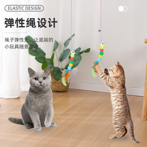 Juguetes para gatos, cuerdas para provocar a los gatos, palos para provocar a los gatos, colgadores para puertas, columpios para mascotas, cuerdas elásticas largas de felpa, juguetes para gatos al por mayor. - Product Image 1