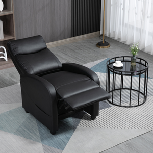Fauteuil inclinable moderne en similicuir réglable avec repose-pieds rétractable, fonction massage et revêtement en cuir synthétique, structure métallique - Product Image 2