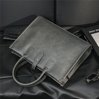 Porte-documents pour ordinateur portable en PU de haute qualité pour hommes, avec fermeture à glissière, design portable et élégant pour les réunions d'affaires